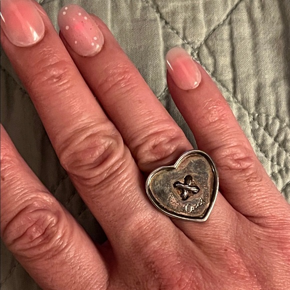 Vintage COACH Sterling Heart “Button” Ring - Picture 3 of 13